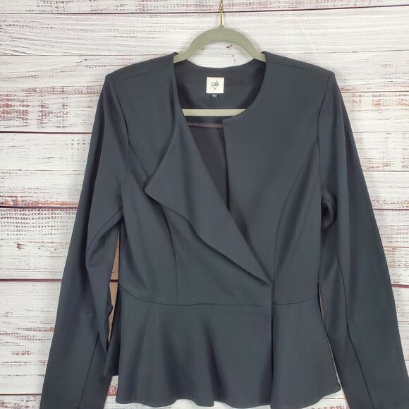 Cabi Black Agency Peplum Ponte Blazer 10 Double Shoulder Pads Career Corpcore - Picture 8 of 16
